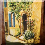 A13. Unframed open doorway painting. 30”x 22”